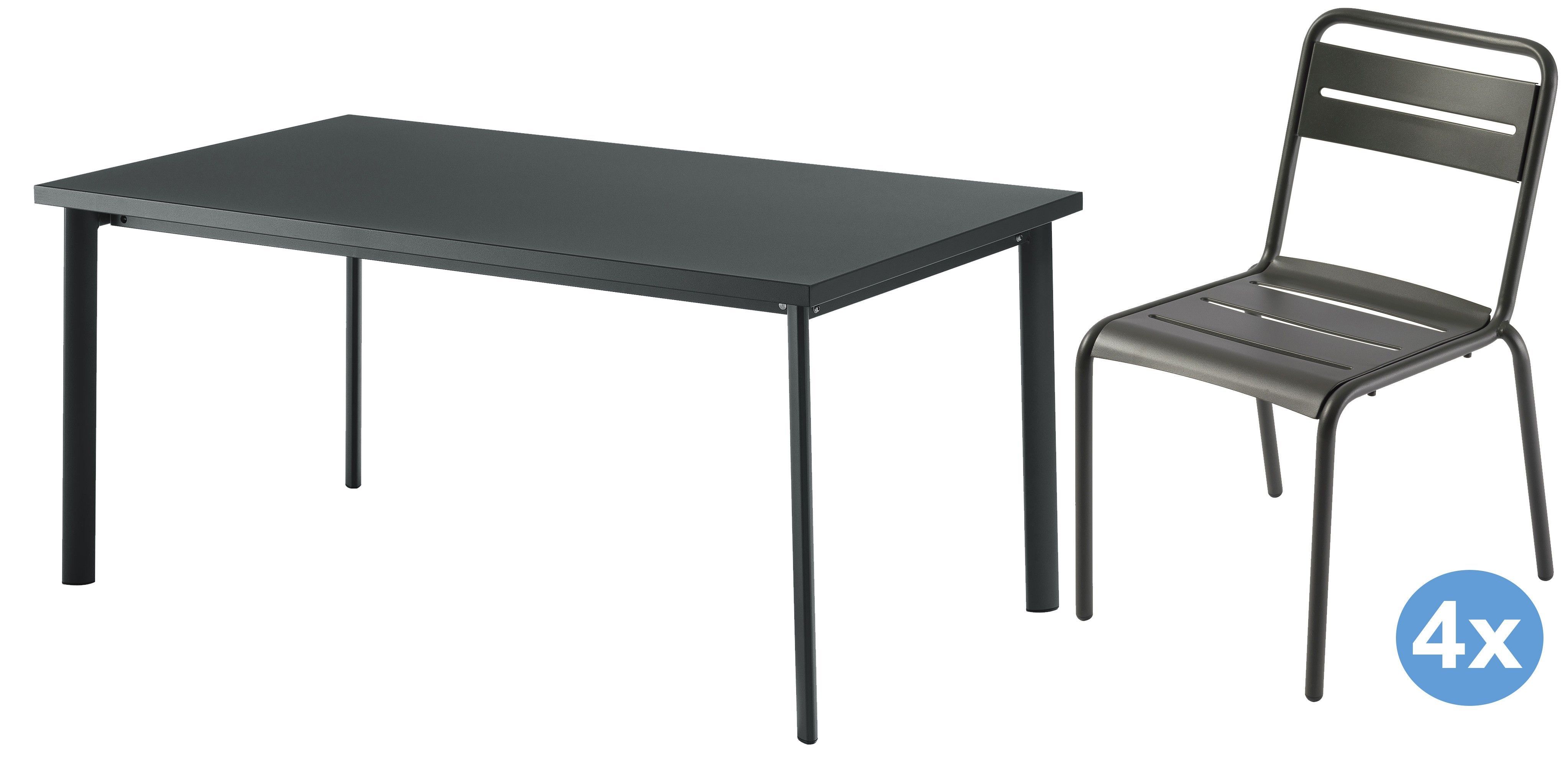 Star tuinset 160x90 tafel + 4 stoelen (chair) | Flinders