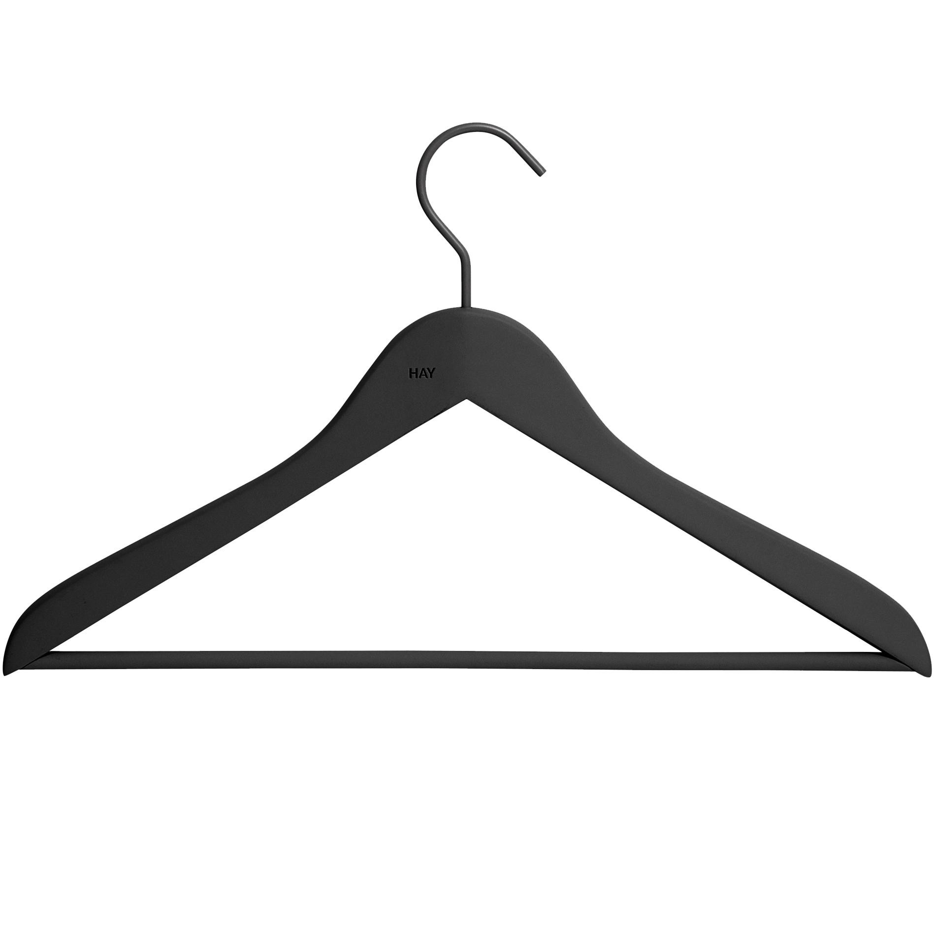 Hay Soft Coat kledinghanger set van 4 met midden slim black | Flinders