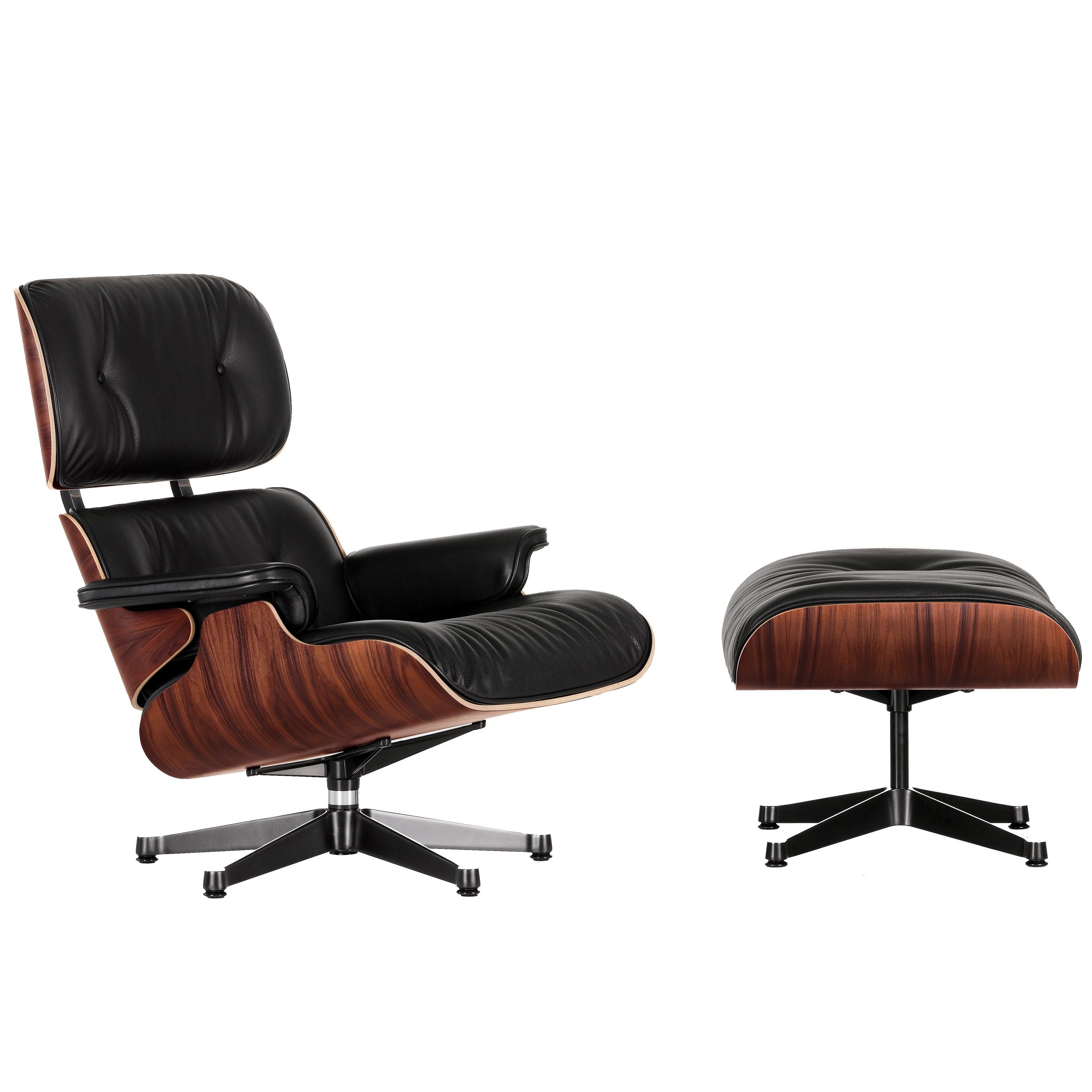 Aanleg kern schildpad Vitra Eames Lounge chair met Ottoman fauteuil (klassieke afmetingen)  Palisander | Flinders