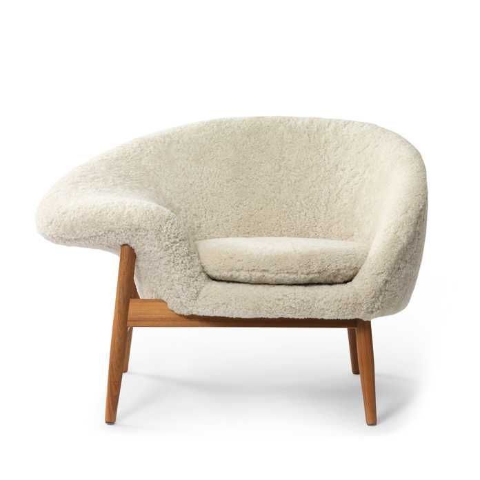 Warm Nordic Fried Egg Sheepskin fauteuil Moonlight white | Flinders