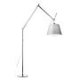 Tolomeo Mega Terra booglamp LED 2700K retro snoerdimmer alu grijs satijn 32