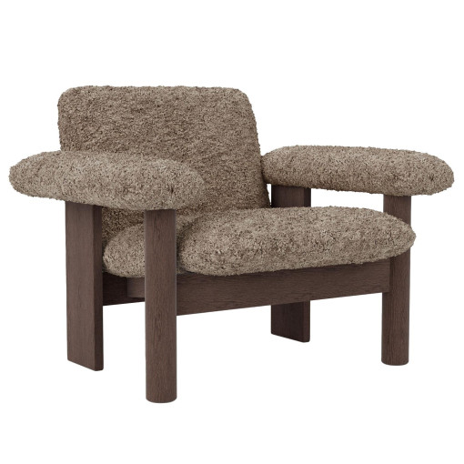 Brasilia Low Back fauteuil donker eiken Sheepskin Sahara