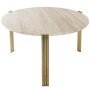 Tribus salontafel Ø60 goud/travertine