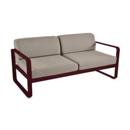 Bellevie 2-zits loungebank kussen grey taupe Black Cherry