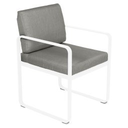 Bellevie Dining Armchair tuinstoel kussen grey taupe Cotton White