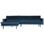 Rodeo Velvet met chaise longue links Blauw