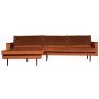 Rodeo Velvet met chaise longue links Roest