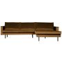 Rodeo Velvet met chaise longue rechts Honing Geel