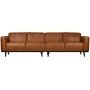 Statement bank 4-zits 280cm eco leer cognac