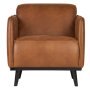 Statement fauteuil met arm leer Cognac