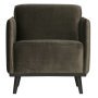 Statement fauteuil met arm velvet warm groen