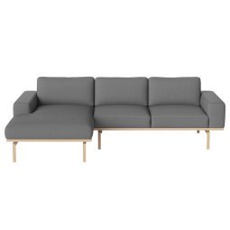 Elton bank 3-zits met chaise longue links grijs