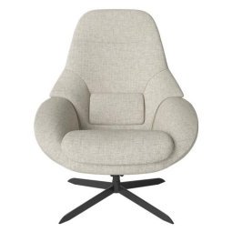 Saga fauteuil lichtbeige, zwart onderstel