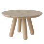 Balance eettafel Ø125 wit gepigmenteerd eiken Sand Travertine