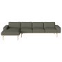 Elton bank 4-zits met chaise longue links groen