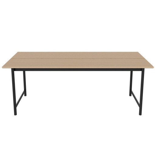 Track tafel 200x90 wit geolied eiken, zwart staal