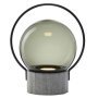 Sfera tafellamp LED oplaadbaar small rookgrijs zwart naturel