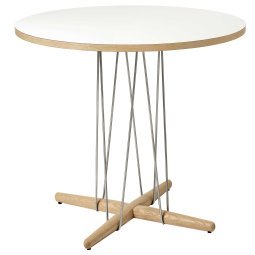 E020 Embrace tafel 79.5cm eiken wit, wit geolied