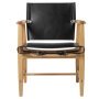 BM1106 Huntsman fauteuil eiken geolied, zwart RVS