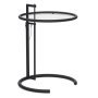 Adjustable Table E 1027 Black bijzettafel Ø52 helder glas