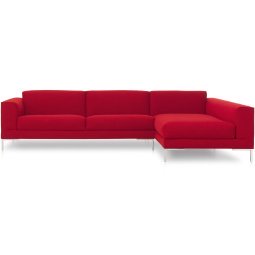 Aikon bank 3-zits 1 arm + chaise longue Ploegwool 17 Pomegranate