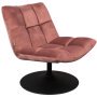 Bar fauteuil draaifauteuil velvet oud roze