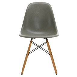 Eames DSW Fiberglass stoel geelachtig esdoorn, raw umber