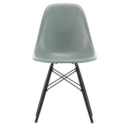 Eames DSW Fiberglass stoel esdoorn zwart, sea foam green