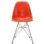 Eames DSR Fiberglass stoel chroom onderstel, red orange