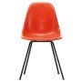 Eames DSX Fiberglass stoel zwart onderstel, red orange