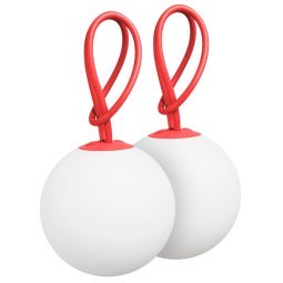 Bolleke hanglamp LED oplaadbaar set van 2 red