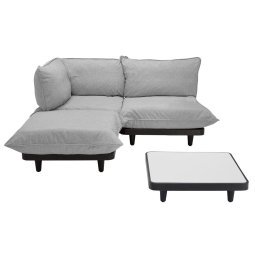 Paletti 2-zits loungebank rock grey + salontafel light grey