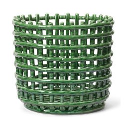 Ceramic basket opbergmand large Emerald Green