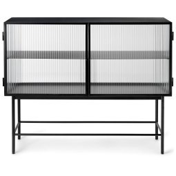 Haze dressoir reeded glas zwart