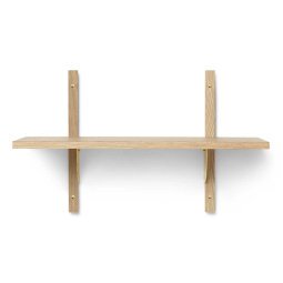 Sector Shelf wandplank single narrow Natural Oak/Brass