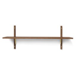 Sector Shelf wandplank single wide Smoked Oak/Brass