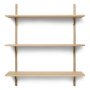 Sector Shelf wandplank triple wide Natural Oak/Brass