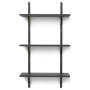 Sector Shelf wandplank triple narrow Dark Stained Ash/Brass