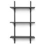 Sector Shelf wandplank triple narrow Dark Stained Ash/Black Brass