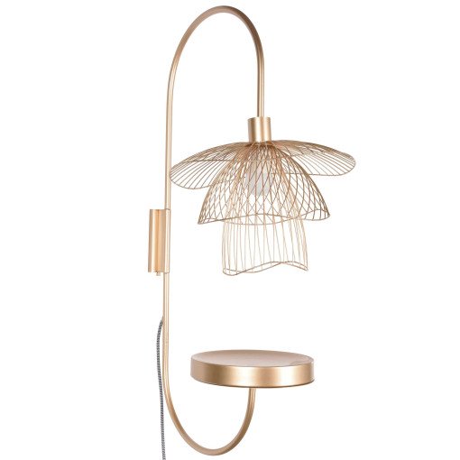 Papillon wandlamp met plateau champagne