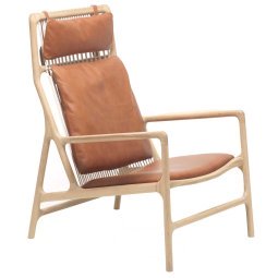Dedo lounge chair whitewash Dakar Leather Whiskey 2732