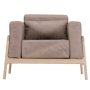 Fawn fauteuil whitewash Dakar Leather Stone