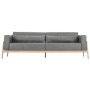 Fawn sofa 3+ whitewash Dakar Leather Grey