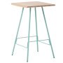 Leina bar tafel 70x70 whitewash, groen onderstel