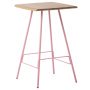 Leina bar tafel 70x70 natural, roze onderstel