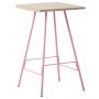 Leina bar tafel 70x70 whitewash, roze onderstel