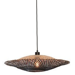 Kalimantan hanglamp horizontaal medium Ø60 zwart/naturel