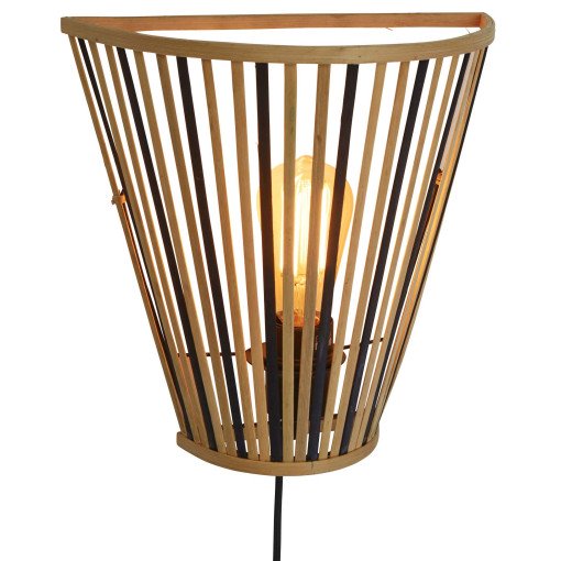 Merapi wandlamp zwart/naturel