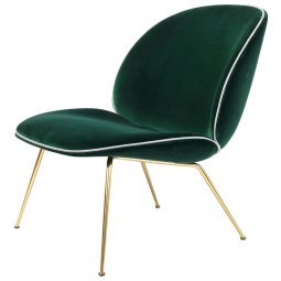 Beetle Lounge fauteuil Gubi Velvet 4957, brass onderstel