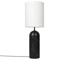 Gravity XL vloerlamp hoog zwart marmer/wit